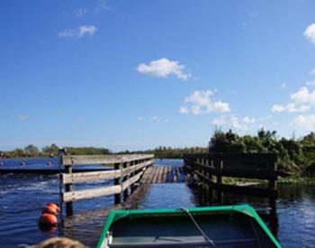 Crossing the airboat slide on Lake Washington!