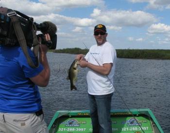 Capt Mike doing TV show with NASCAR Champion Tony Stewart