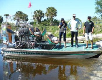 Capt MIke doing article with Doug Olander for Outdoor Life Magazine.